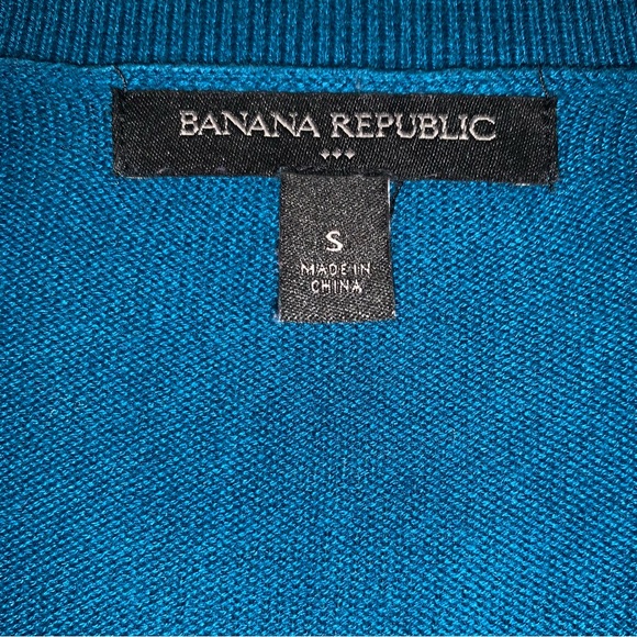 Banana Republic Factory, “V” Neck Cardigan Sweater, TEAL, Size Small ~Work Wear - Picture 2 of 6